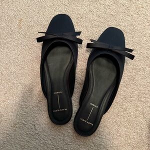 Black suede studio flats